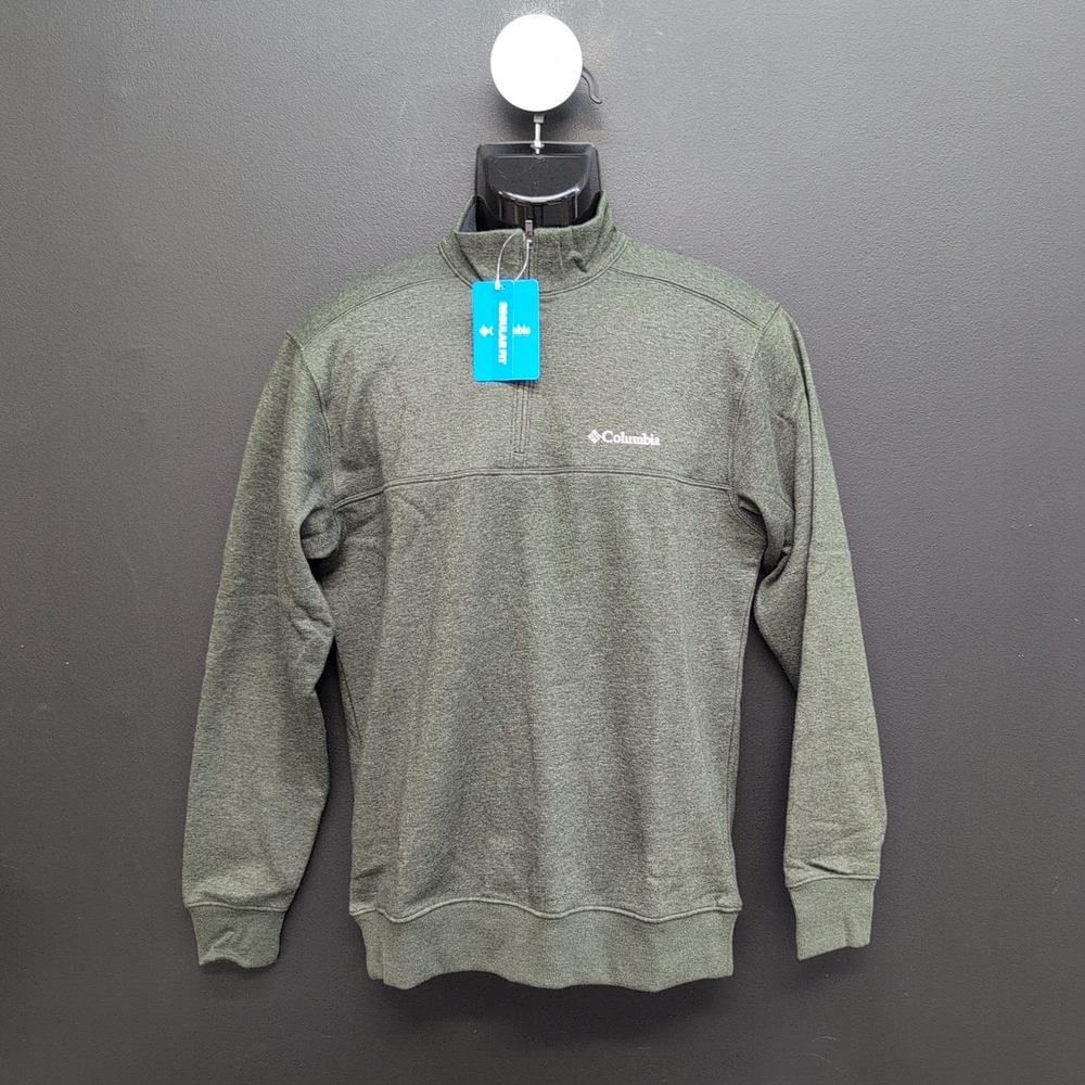 Columbia Hart Mountain II Half Zip Men's Sweatshirt Small Greenscape Heather